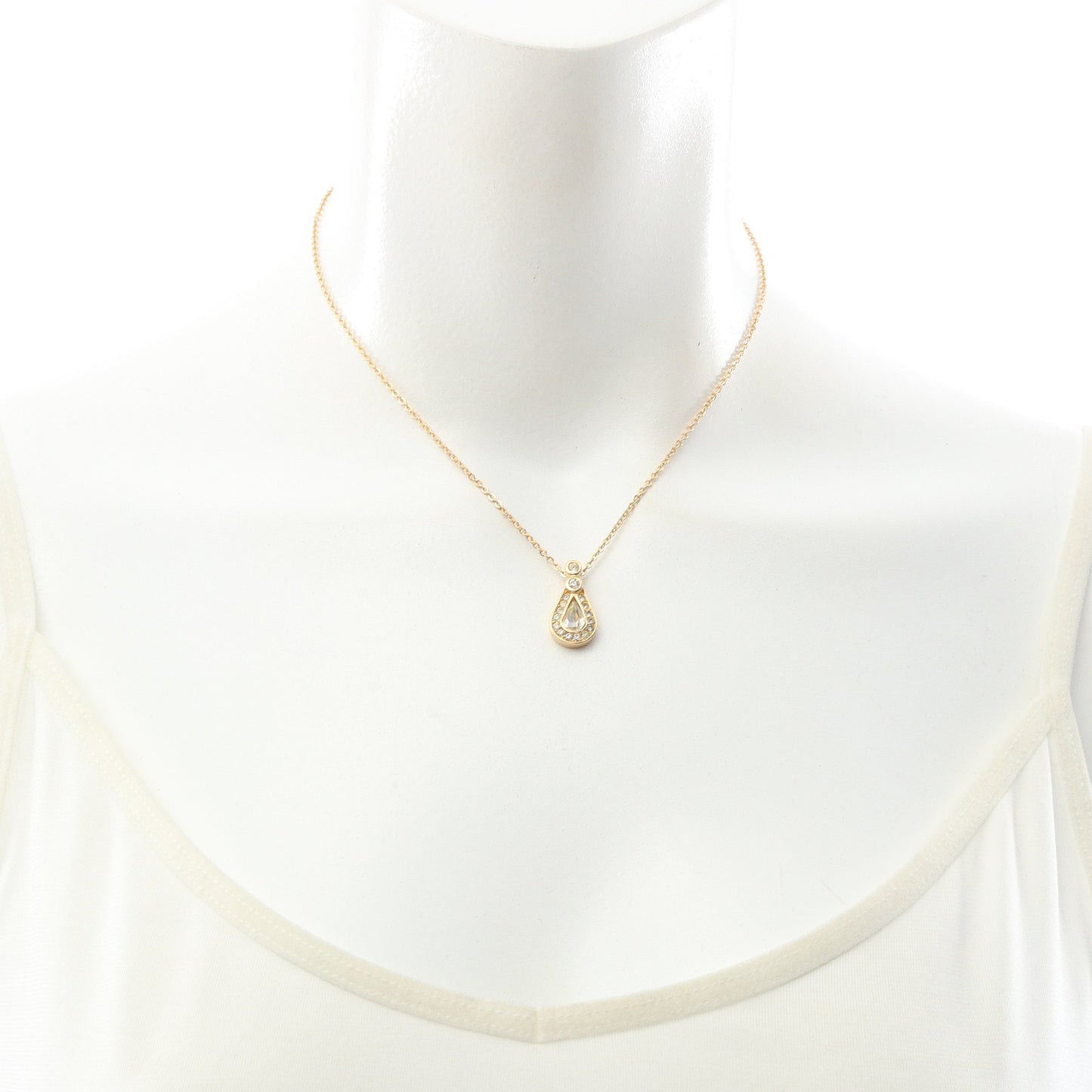 ティアドロップ ネックレス GP ラインストーン ゴールド クリスチャンディオール アクセサリー Christian Dior