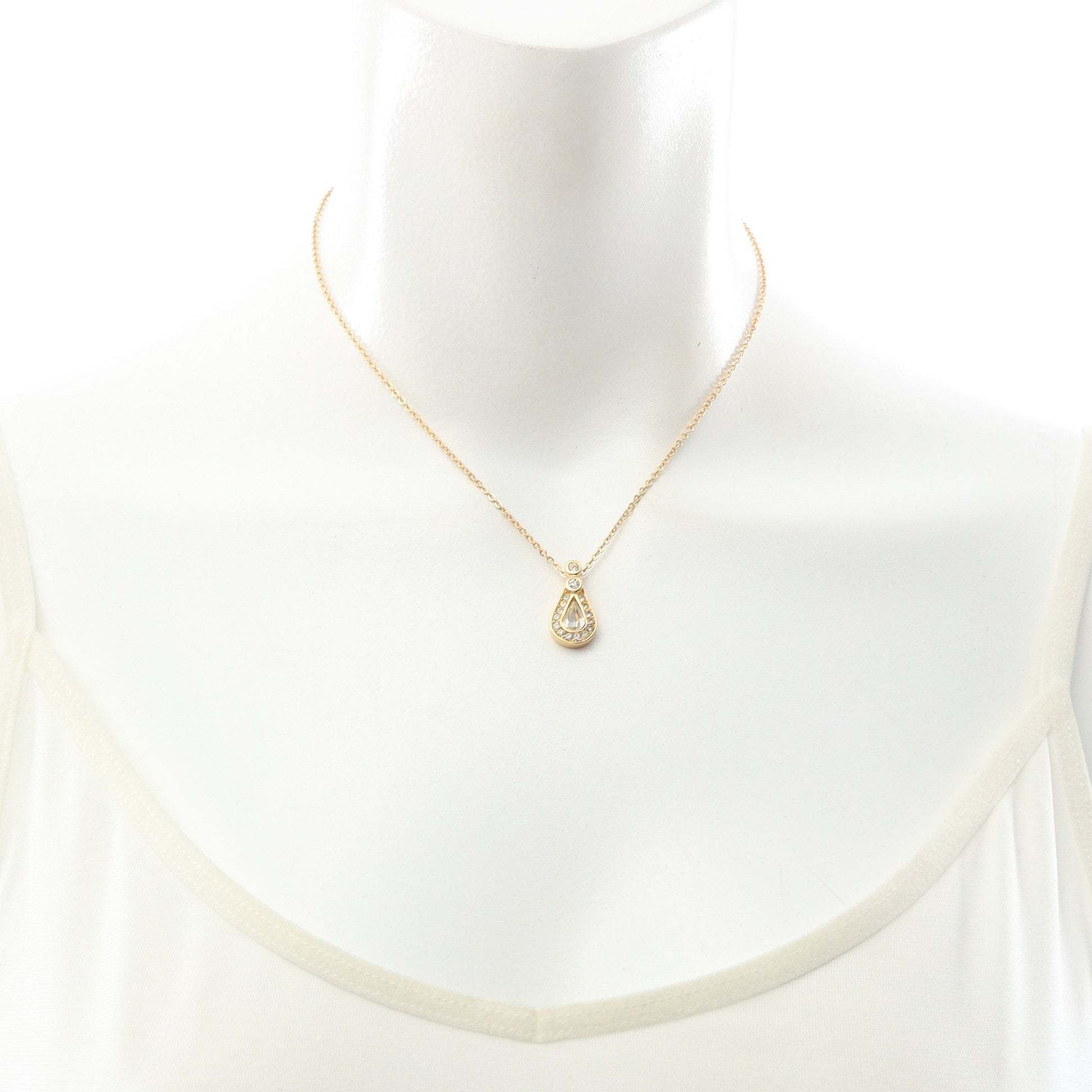 ティアドロップ ネックレス GP ラインストーン ゴールド クリスチャンディオール アクセサリー Christian Dior