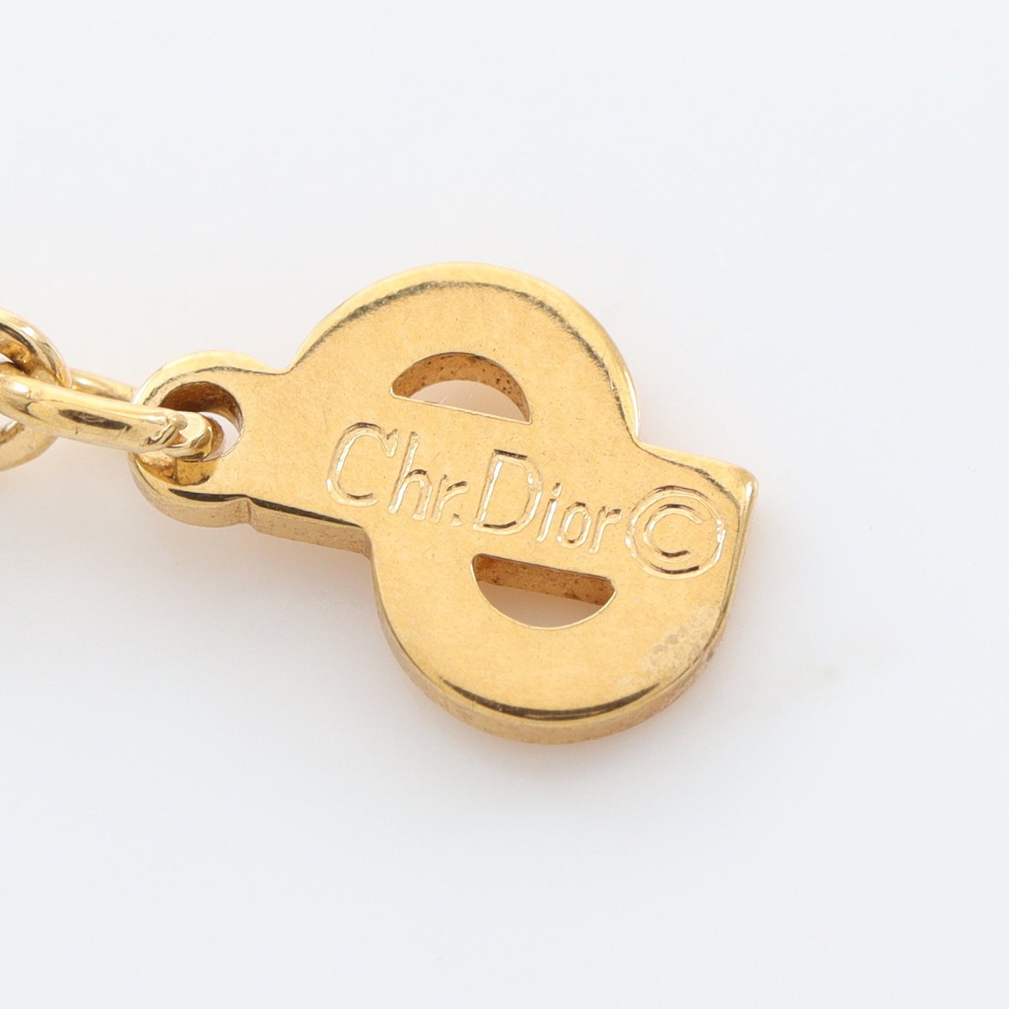 オープンハート ネックレス GP ラインストーン ゴールド クリア クリスチャンディオール アクセサリー Christian Dior