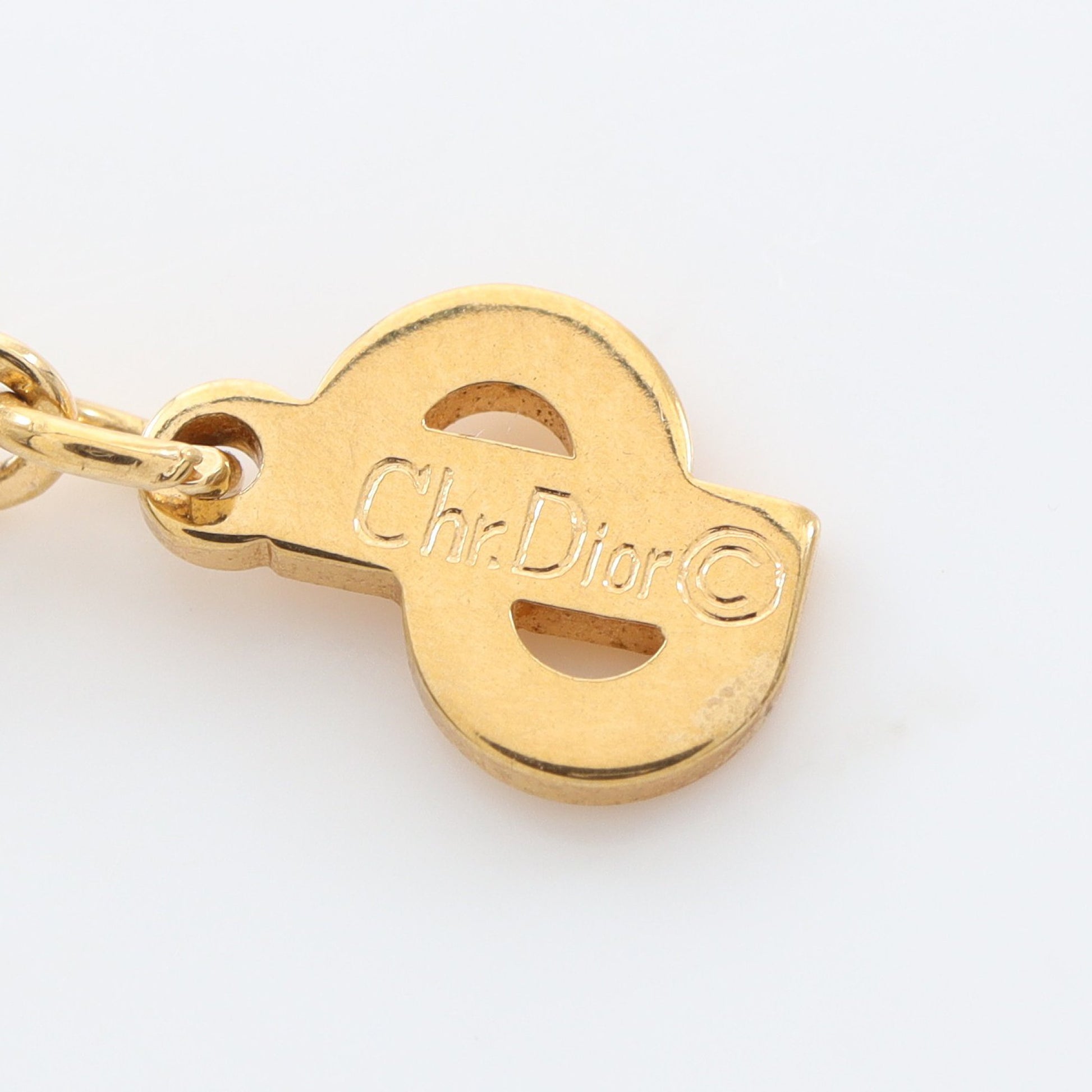 オープンハート ネックレス GP ラインストーン ゴールド クリア クリスチャンディオール アクセサリー Christian Dior