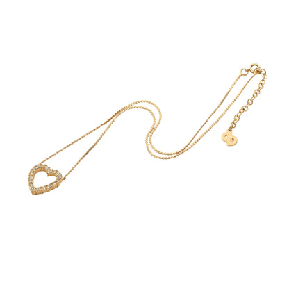 オープンハート ネックレス GP ラインストーン ゴールド クリア クリスチャンディオール アクセサリー Christian Dior