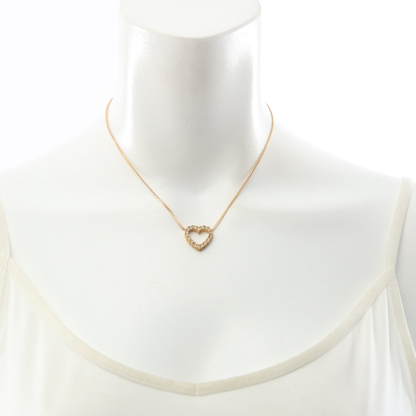 オープンハート ネックレス GP ラインストーン ゴールド クリア クリスチャンディオール アクセサリー Christian Dior