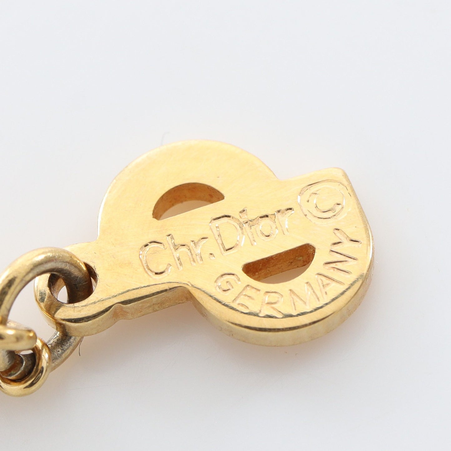 ハートストーン ネックレス GP ラインストーン ゴールド クリスチャンディオール アクセサリー Christian Dior