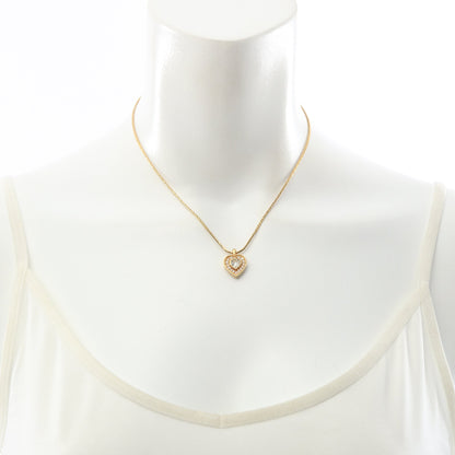 ハートストーン ネックレス GP ラインストーン ゴールド クリスチャンディオール アクセサリー Christian Dior