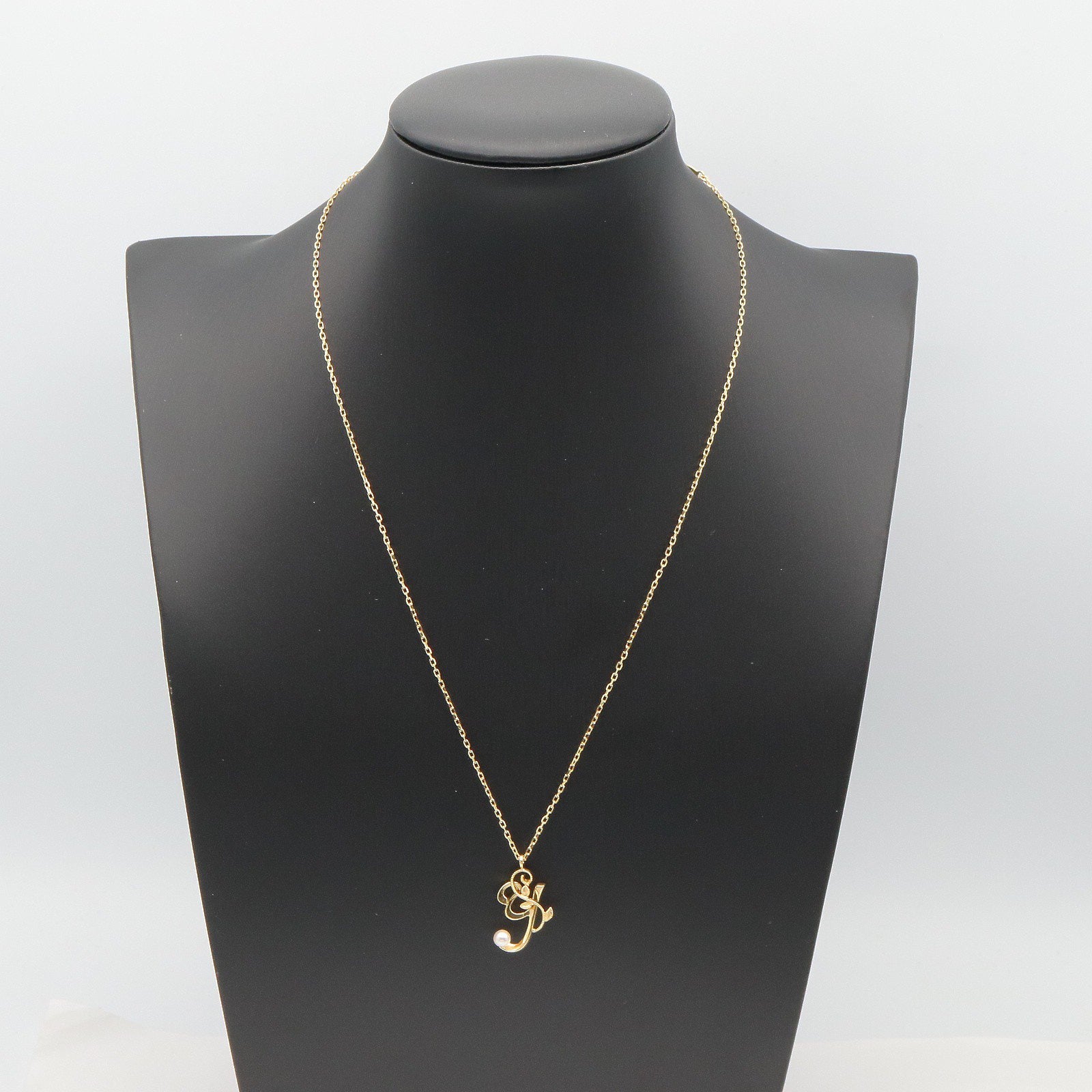 イニシャル パール ネックレス ネックレス K18YG パール ホワイト イエローゴールド ミキモト アクセサリー MIKIMOTO