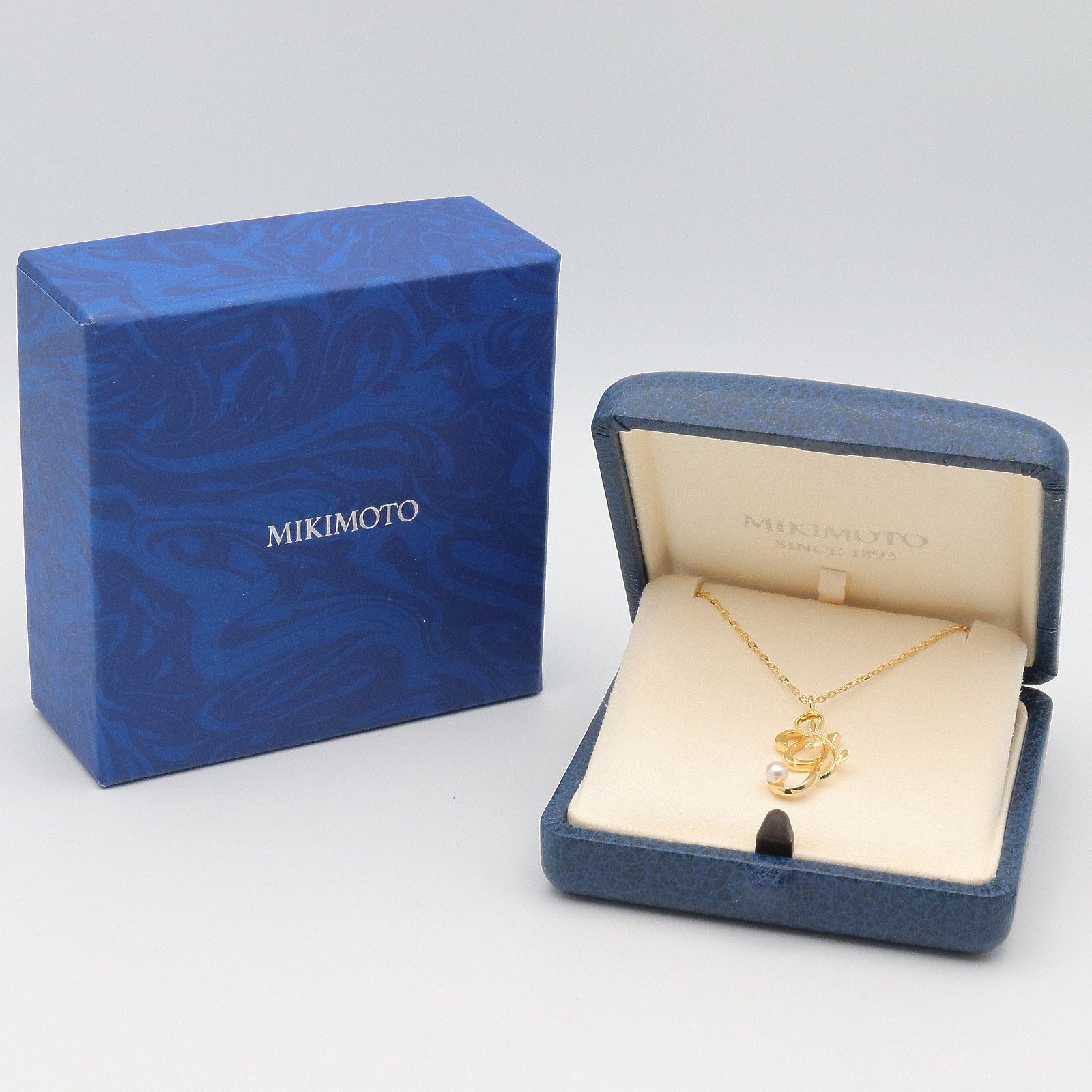 イニシャル パール ネックレス ネックレス K18YG パール ホワイト イエローゴールド ミキモト アクセサリー MIKIMOTO