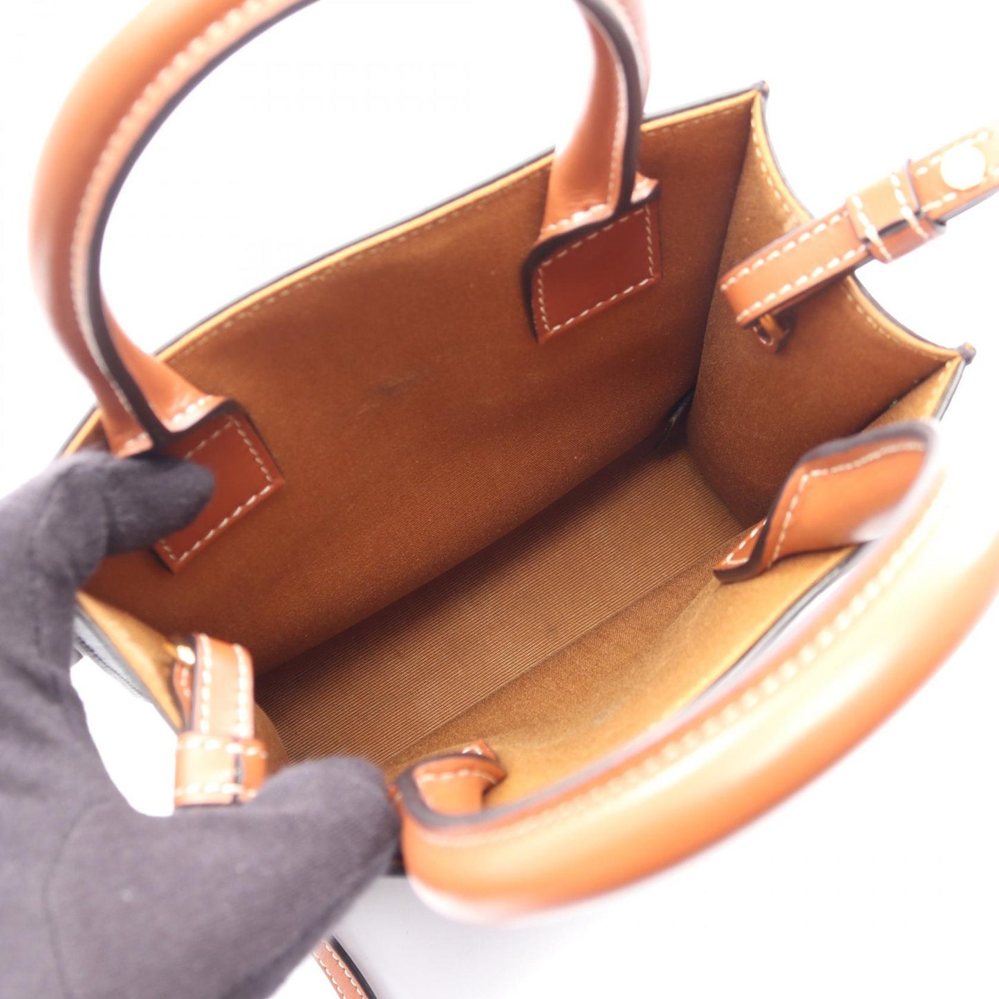 ミニ バーティカル カバ トリオンフ 2WAY ハンドバッグ PVC レザー ブラック ブラウン セリーヌ バッグ CELINE