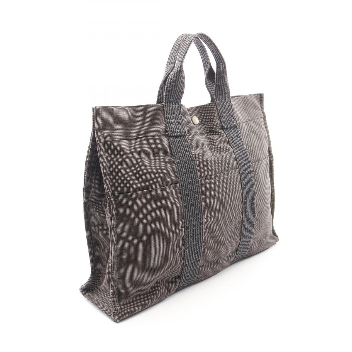 エールラインMM ハンドバッグ トートバッグ ナイロンキャンバス ダークグレー シルバー金具 エルメス バッグ HERMES