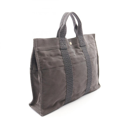 エールラインMM ハンドバッグ トートバッグ ナイロンキャンバス ダークグレー シルバー金具 エルメス バッグ HERMES