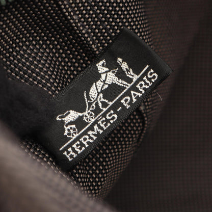 エールラインMM ハンドバッグ トートバッグ ナイロンキャンバス ダークグレー シルバー金具 エルメス バッグ HERMES