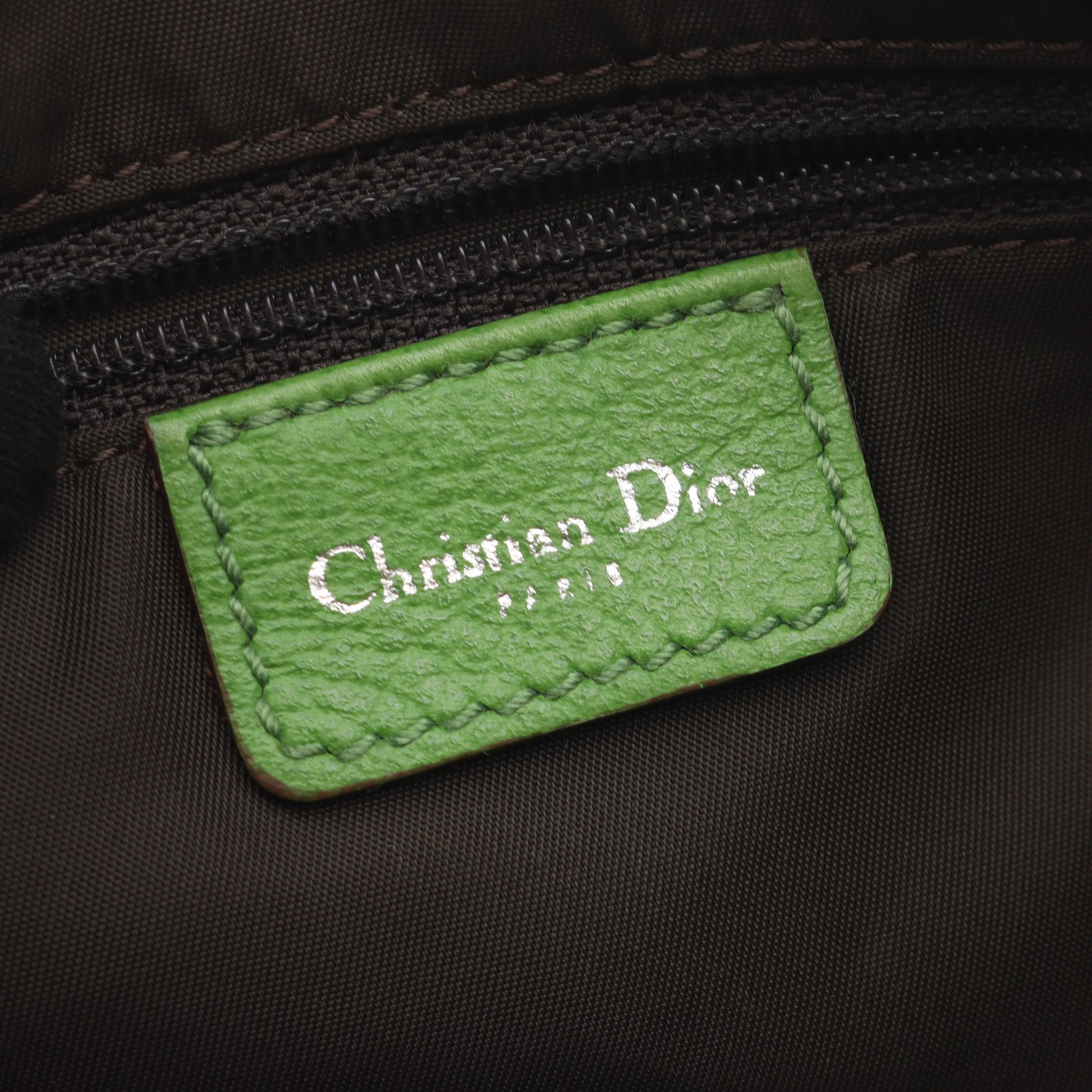 ラスタ トロッター サドルポケット ショルダーバッグ キャンバス レザー ベージュ マルチカラー クリスチャンディオール バッグ Christian Dior