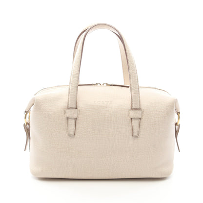 ミニボストンバッグ ハンドバッグ レザー アイボリー ロエベ バッグ LOEWE