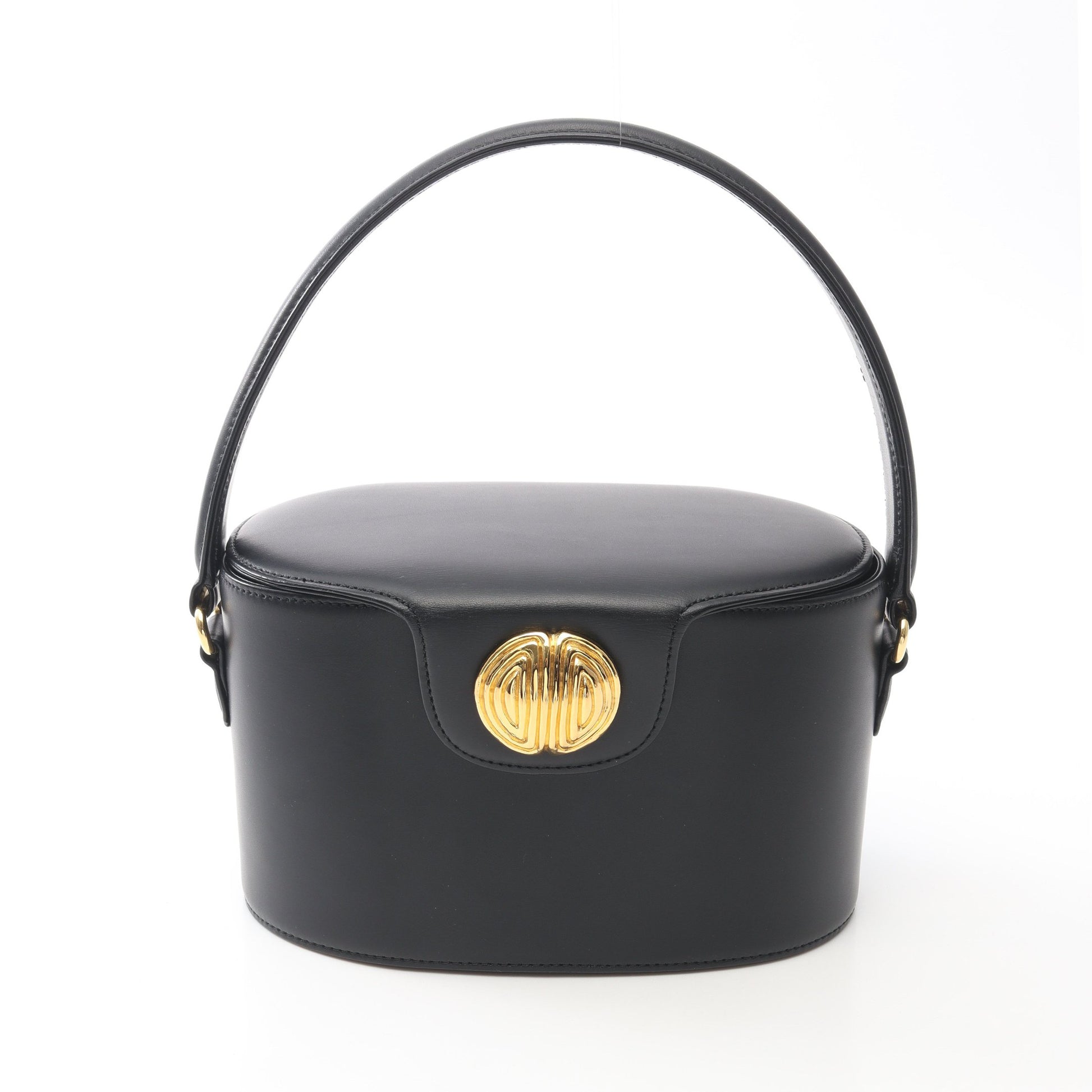 ゴールド金具 ヴィンテージ バニティバッグ ハンドバッグ レザー ブラック ジバンシィ バッグ GIVENCHY