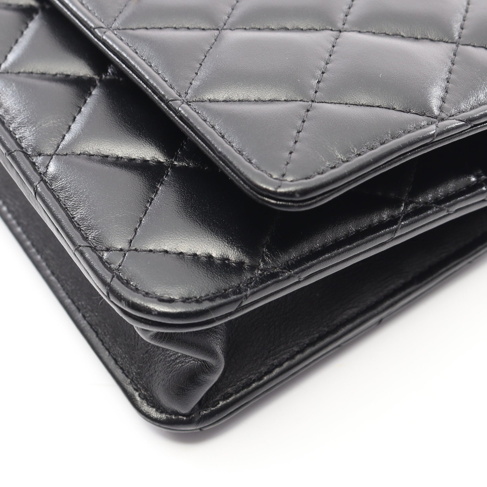 マトラッセ 2WAY チェーンウォレット ラムスキン ブラック ゴールド金具 シャネル バッグ CHANEL
