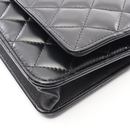 マトラッセ 2WAY チェーンウォレット ラムスキン ブラック ゴールド金具 シャネル バッグ CHANEL