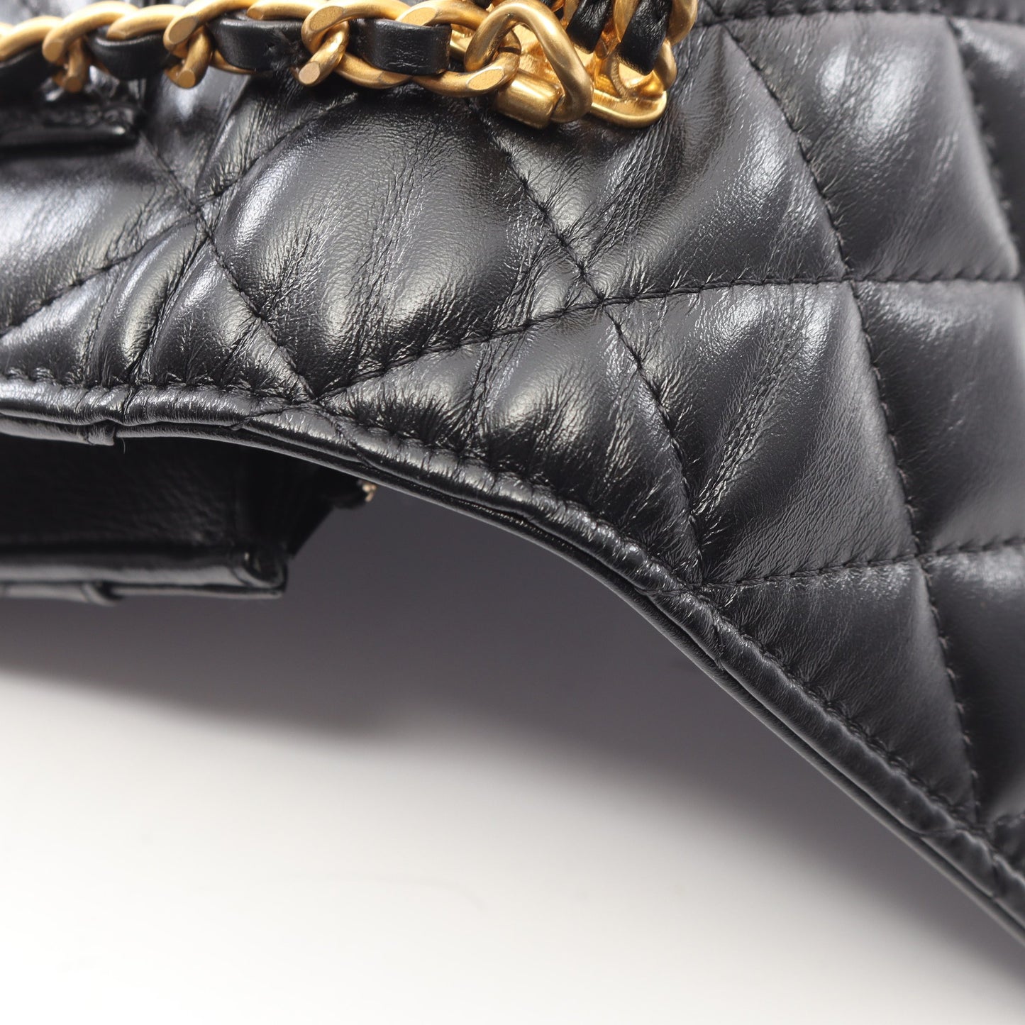 マトラッセ 2WAY チェーンウォレット ラムスキン ブラック ゴールド金具 シャネル バッグ CHANEL