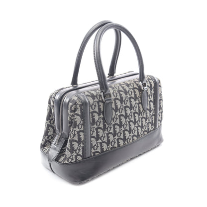 トロッター ハンドバッグ キャンバス レザー ベージュ ブラック クリスチャンディオール バッグ Christian Dior