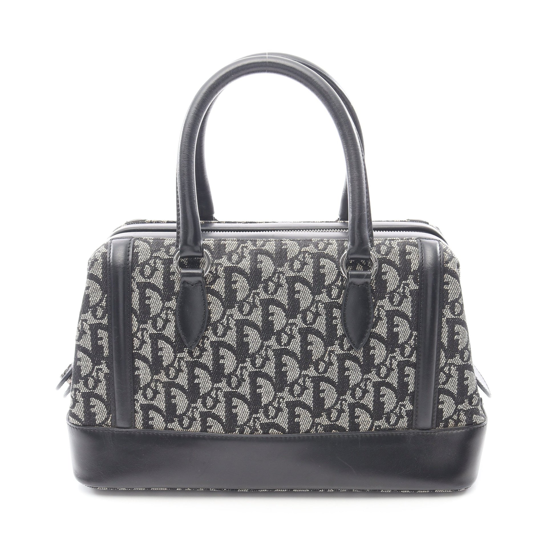トロッター ハンドバッグ キャンバス レザー ベージュ ブラック クリスチャンディオール バッグ Christian Dior