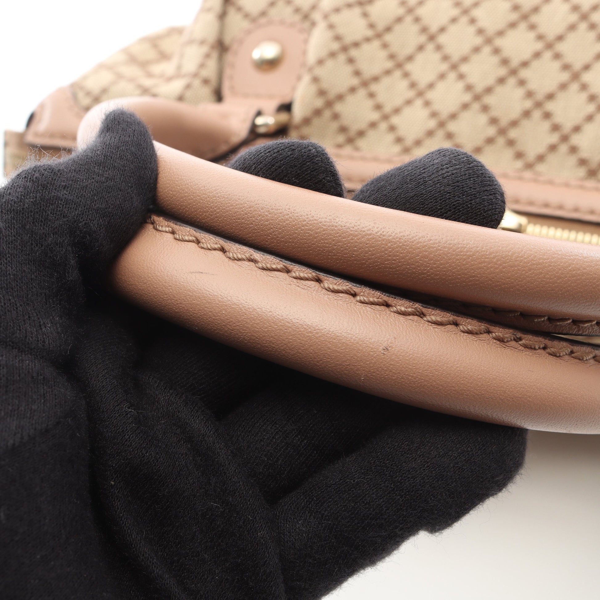 スーキー ディアマンテ 2WAY ハンドバッグ キャンバス レザー ベージュ ダスティピンク グッチ バッグ GUCCI
