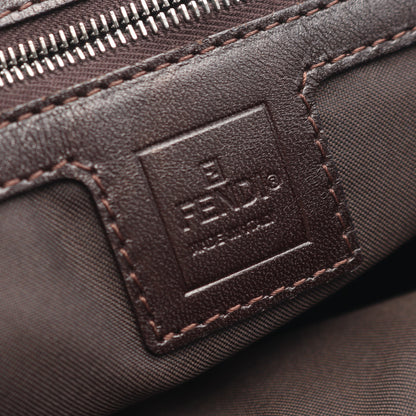 ズッカ ハンドバッグ トートバッグ キャンバス レザー ブラウン ダークブラウン フェンディ バッグ FENDI