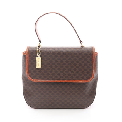 マカダム チャーム付き ハンドバッグ PVC レザー ダークブラウン ブラウン セリーヌ バッグ CELINE