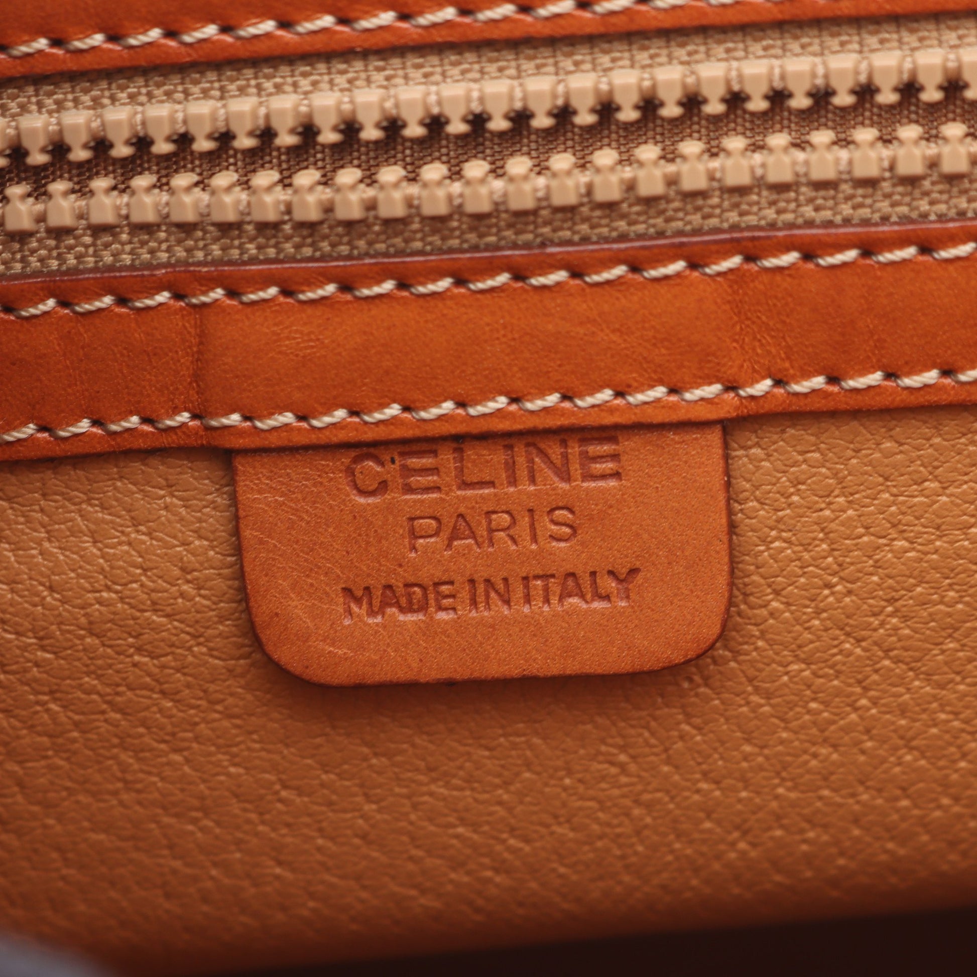 マカダム チャーム付き ハンドバッグ PVC レザー ダークブラウン ブラウン セリーヌ バッグ CELINE