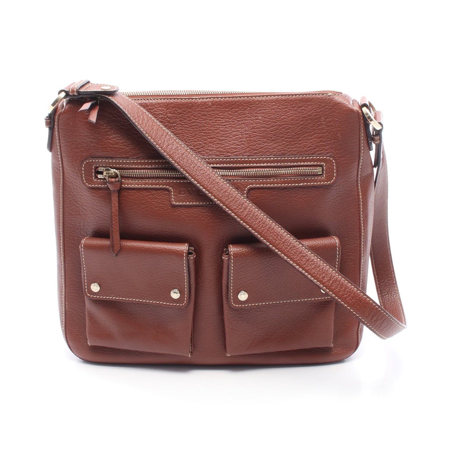 ショルダーバッグ レザー ブラウン ブルガリ バッグ BVLGARI