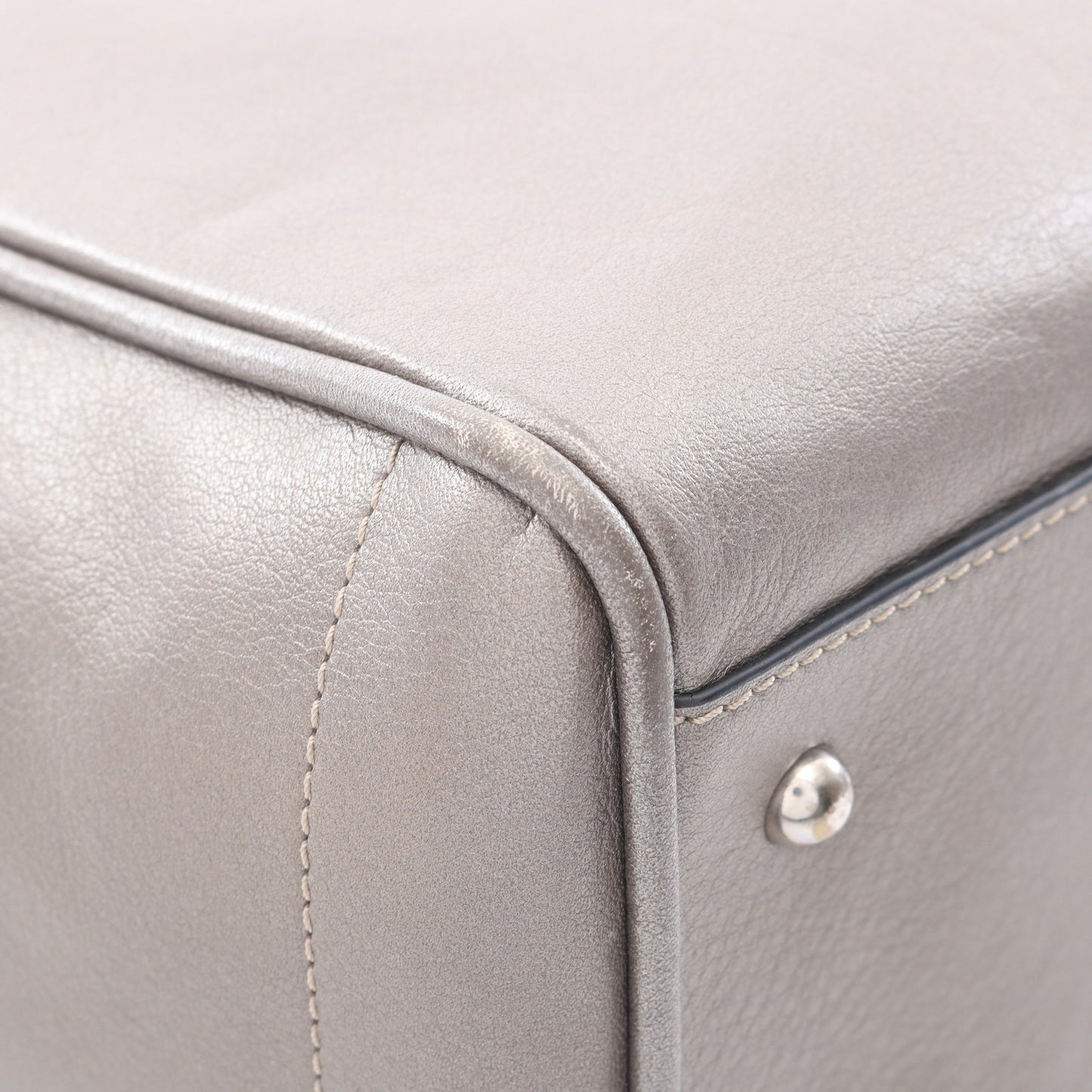 HERITAGE ヘリテージ メタリック ハンドバッグ トートバッグ レザー グレー ロエベ バッグ LOEWE