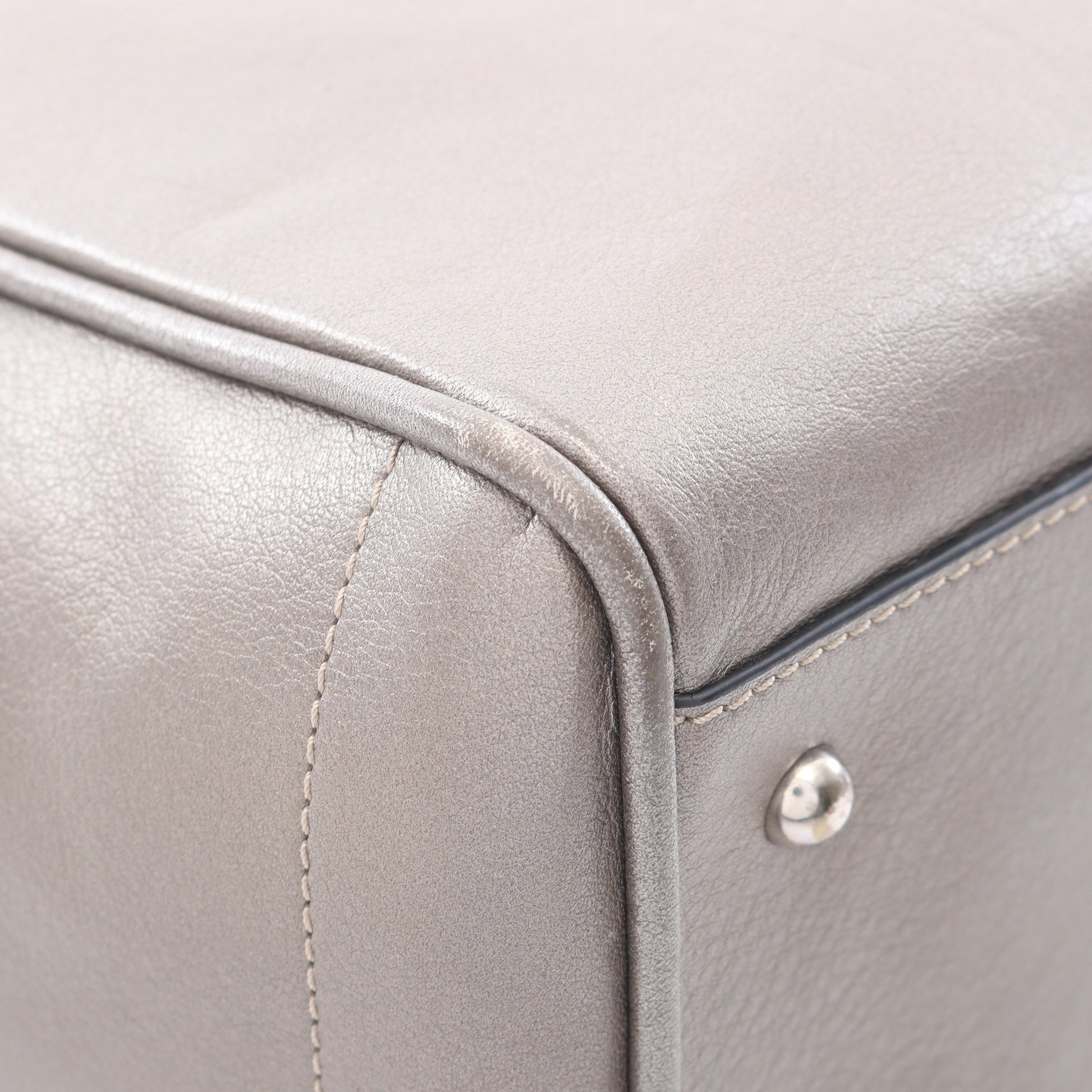 HERITAGE ヘリテージ メタリック ハンドバッグ トートバッグ レザー グレー ロエベ バッグ LOEWE
