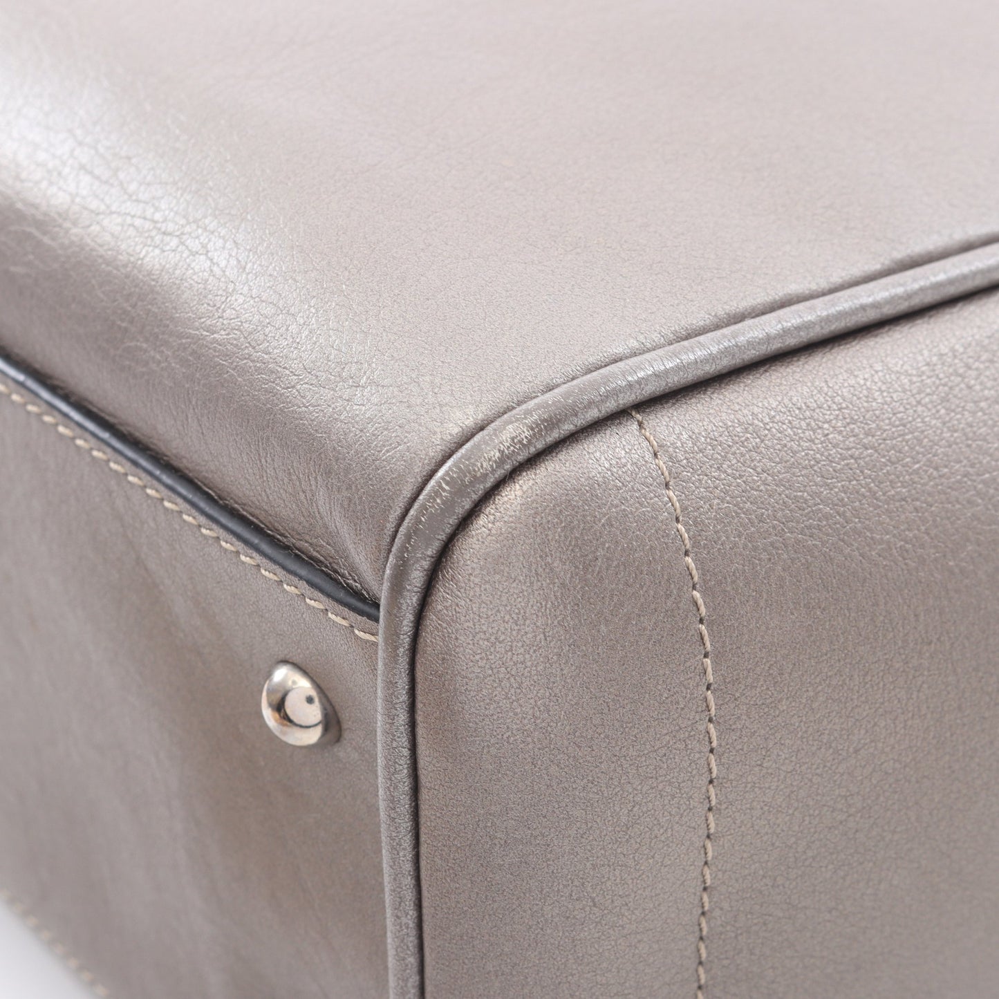 HERITAGE ヘリテージ メタリック ハンドバッグ トートバッグ レザー グレー ロエベ バッグ LOEWE