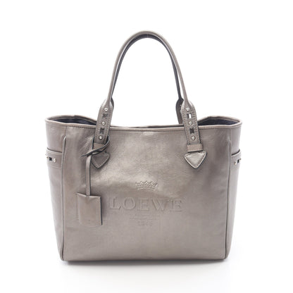 HERITAGE ヘリテージ メタリック ハンドバッグ トートバッグ レザー グレー ロエベ バッグ LOEWE