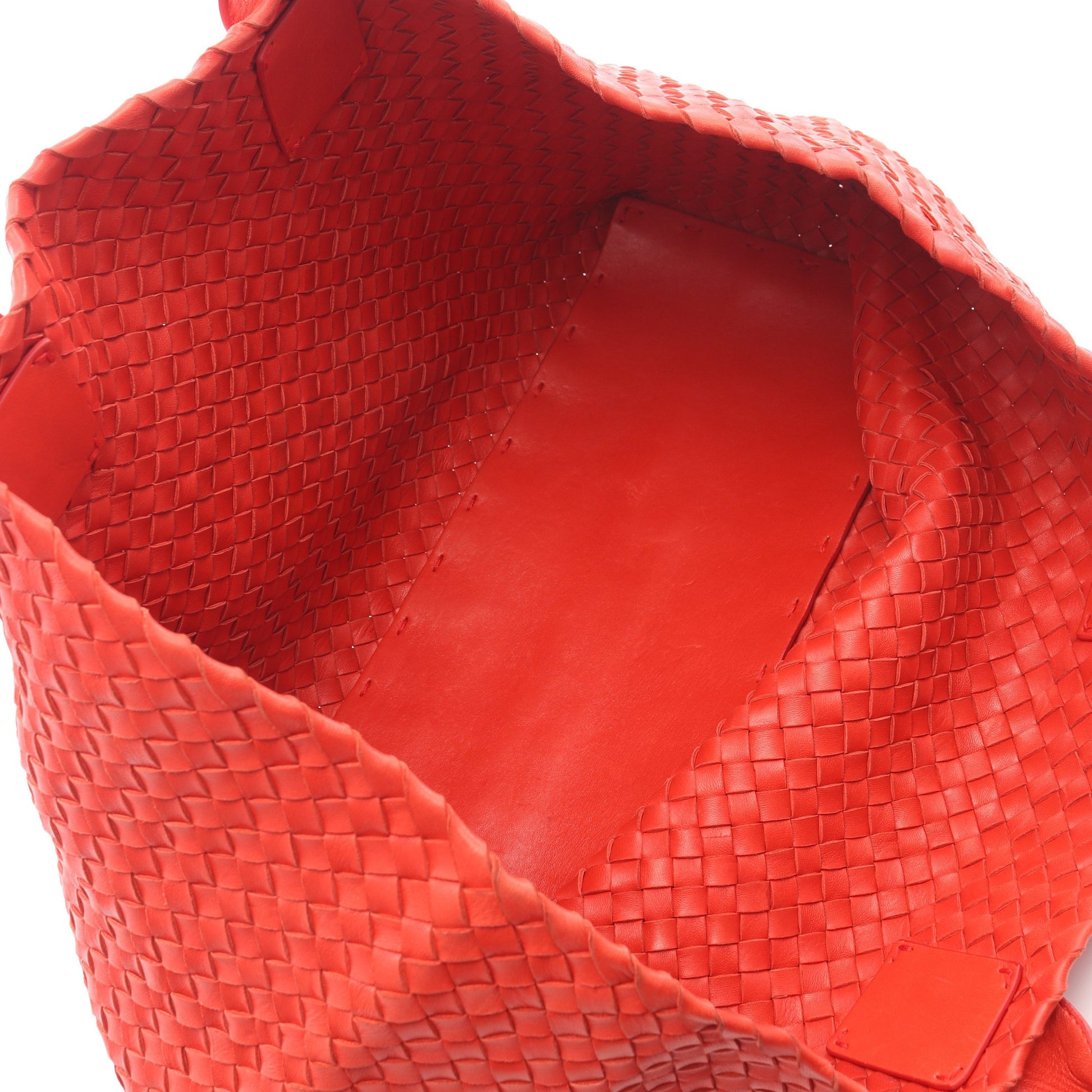 カバMM イントレチャート ハンドバッグ トートバッグ レザー レッド ボッテガヴェネタ バッグ BOTTEGA VENETA