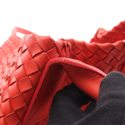 カバMM イントレチャート ハンドバッグ トートバッグ レザー レッド ボッテガヴェネタ バッグ BOTTEGA VENETA