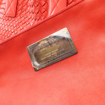 カバMM イントレチャート ハンドバッグ トートバッグ レザー レッド ボッテガヴェネタ バッグ BOTTEGA VENETA