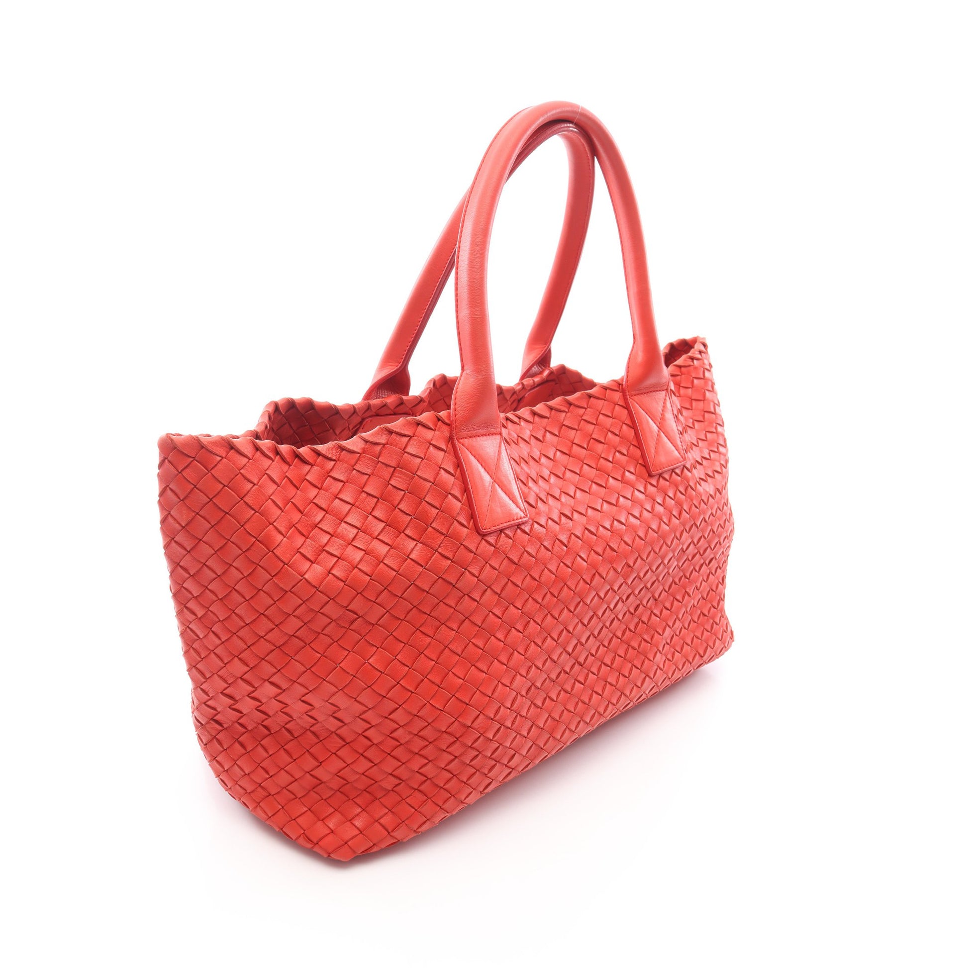カバMM イントレチャート ハンドバッグ トートバッグ レザー レッド ボッテガヴェネタ バッグ BOTTEGA VENETA