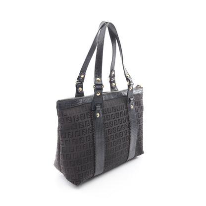 ズッキーノ ショルダーバッグ トートバッグ キャンバス レザー ダークブラウン ブラック フェンディ バッグ FENDI