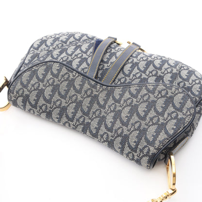 ダブルサドルバッグ トロッター ハンドバッグ キャンバス レザー アイボリー ネイビー クリスチャンディオール バッグ Christian Dior