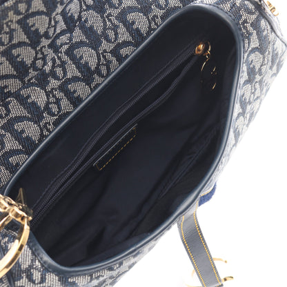 ダブルサドルバッグ トロッター ハンドバッグ キャンバス レザー アイボリー ネイビー クリスチャンディオール バッグ Christian Dior