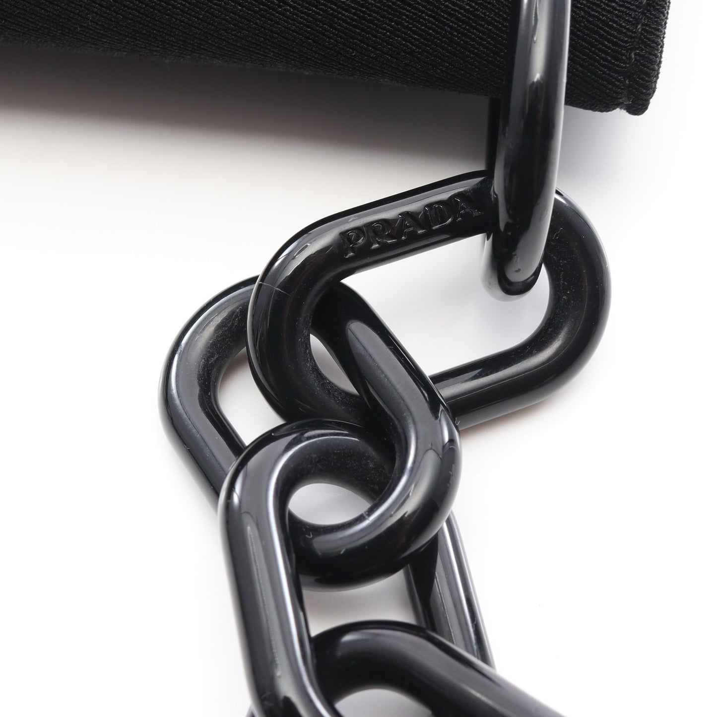TESSUTO SWING プラスチック チェーンショルダーバッグ ナイロン ブラック プラダ バッグ PRADA