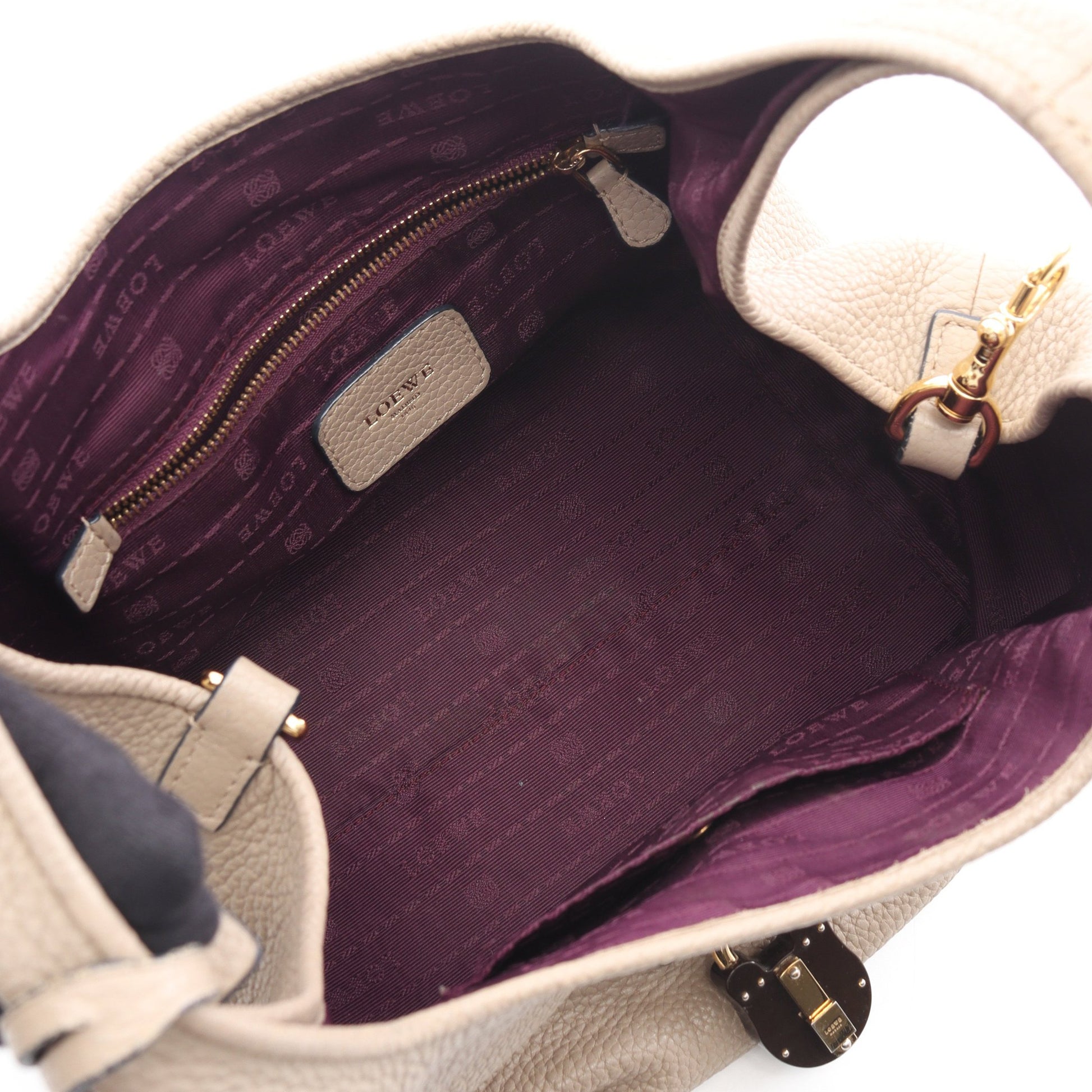 カリエ ハンドバッグ レザー グレーベージュ ロエベ バッグ LOEWE