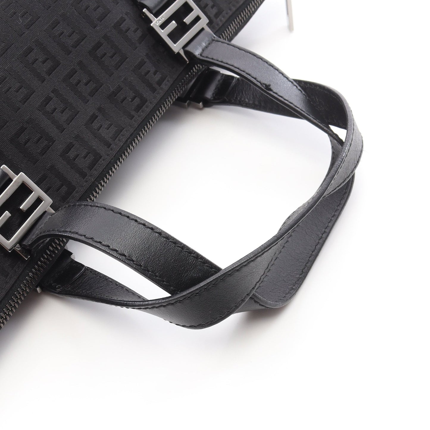 ズッキーノ ハンドバッグ トートバッグ キャンバス レザー ブラック フェンディ バッグ FENDI