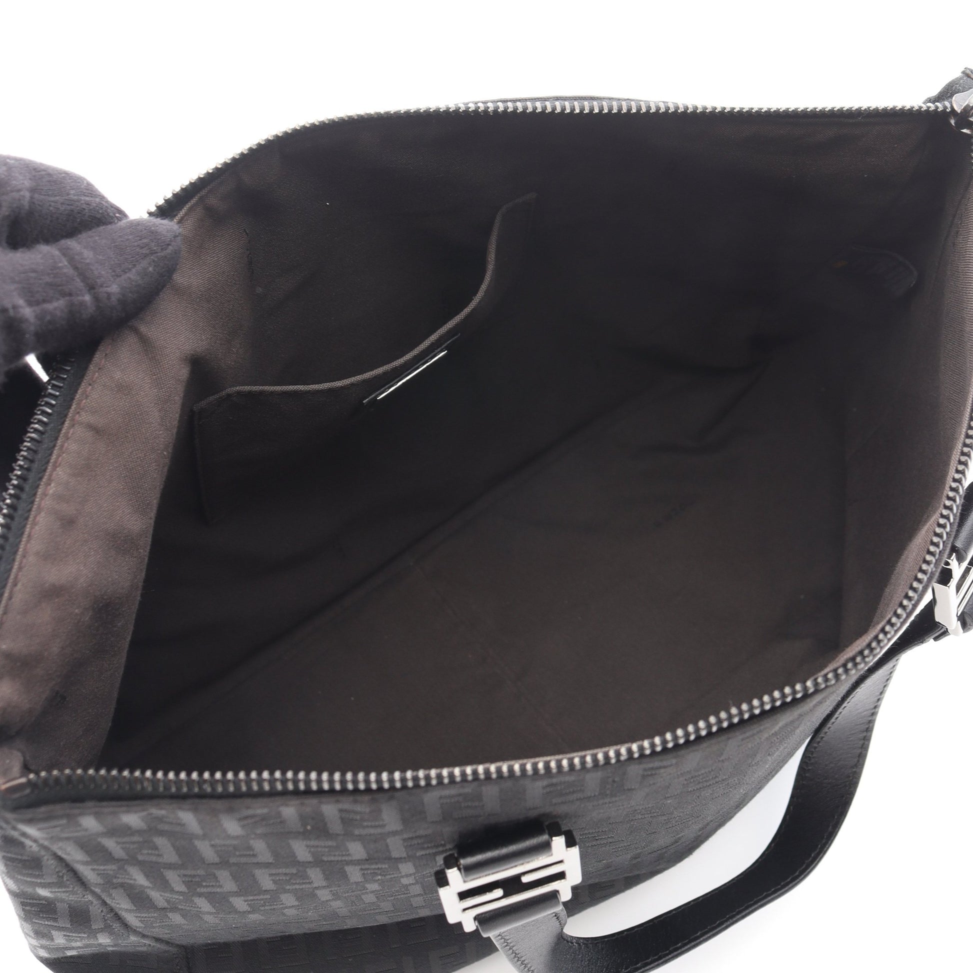 ズッキーノ ハンドバッグ トートバッグ キャンバス レザー ブラック フェンディ バッグ FENDI