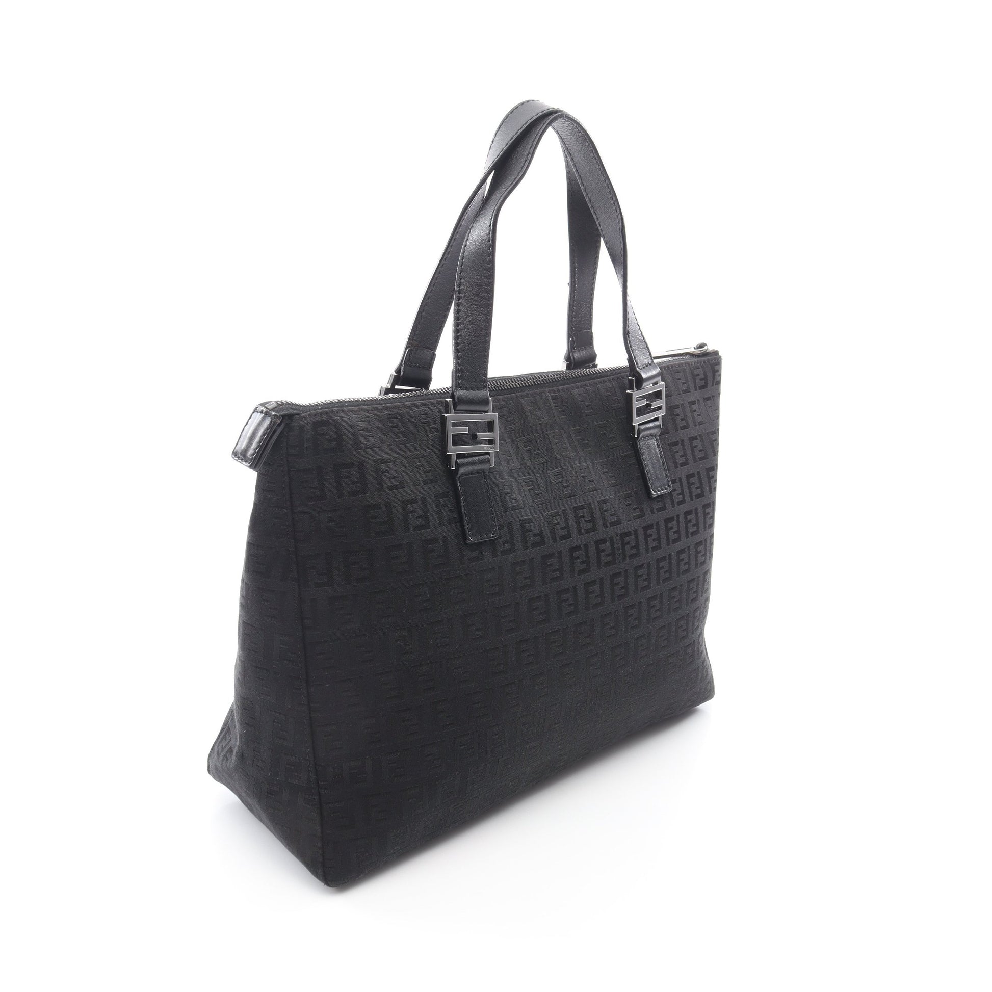 ズッキーノ ハンドバッグ トートバッグ キャンバス レザー ブラック フェンディ バッグ FENDI