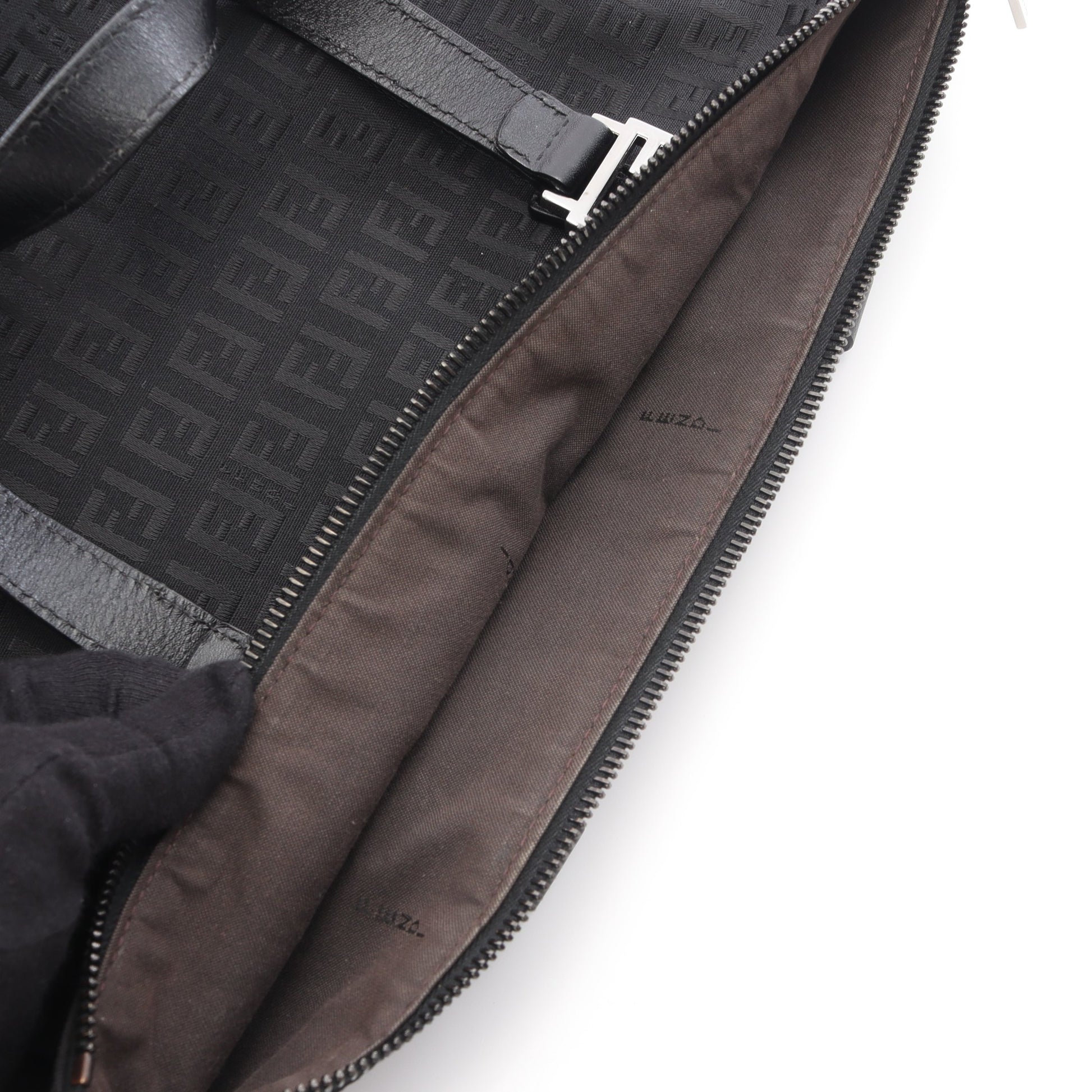 ズッキーノ ハンドバッグ トートバッグ キャンバス レザー ブラック フェンディ バッグ FENDI
