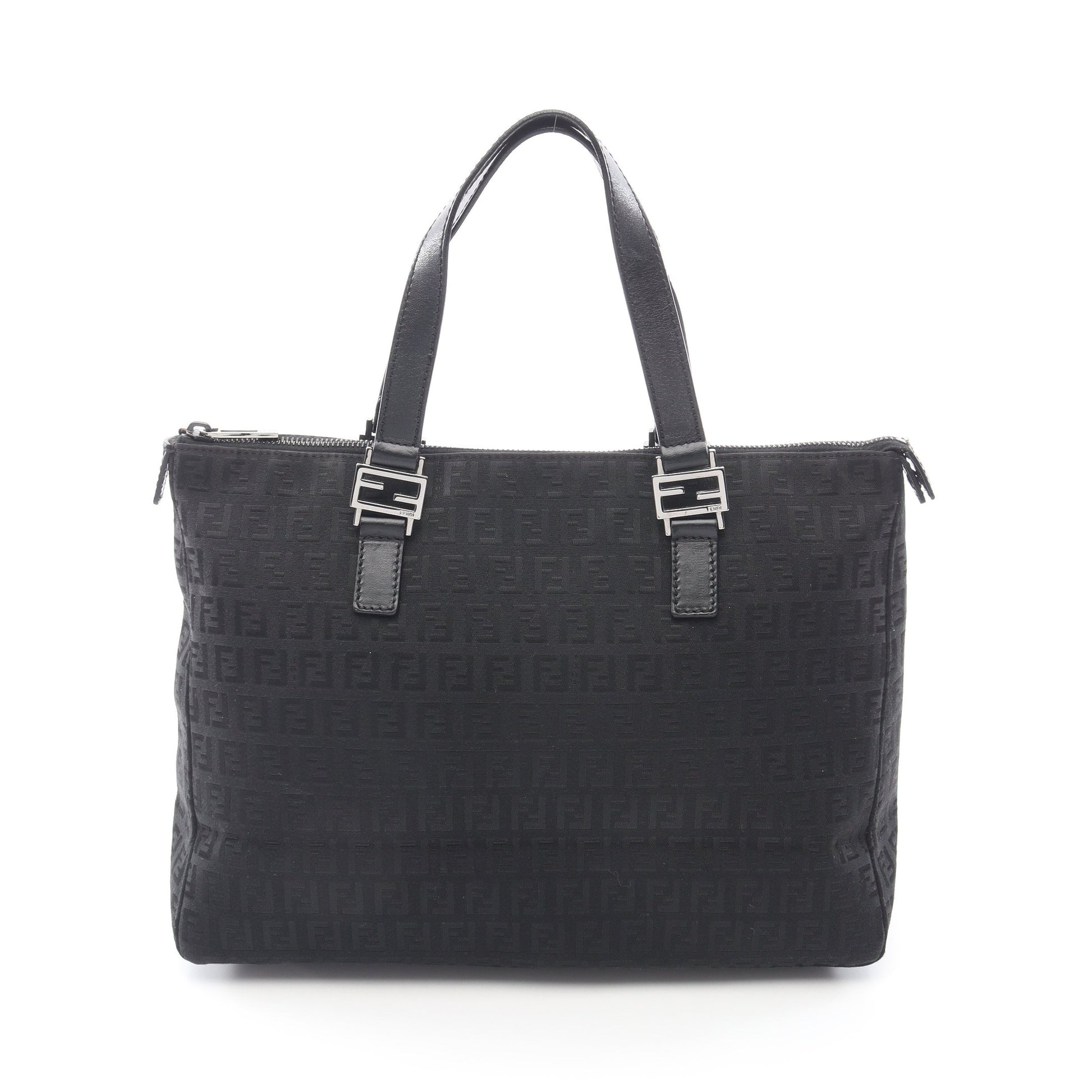 ズッキーノ ハンドバッグ トートバッグ キャンバス レザー ブラック フェンディ バッグ FENDI