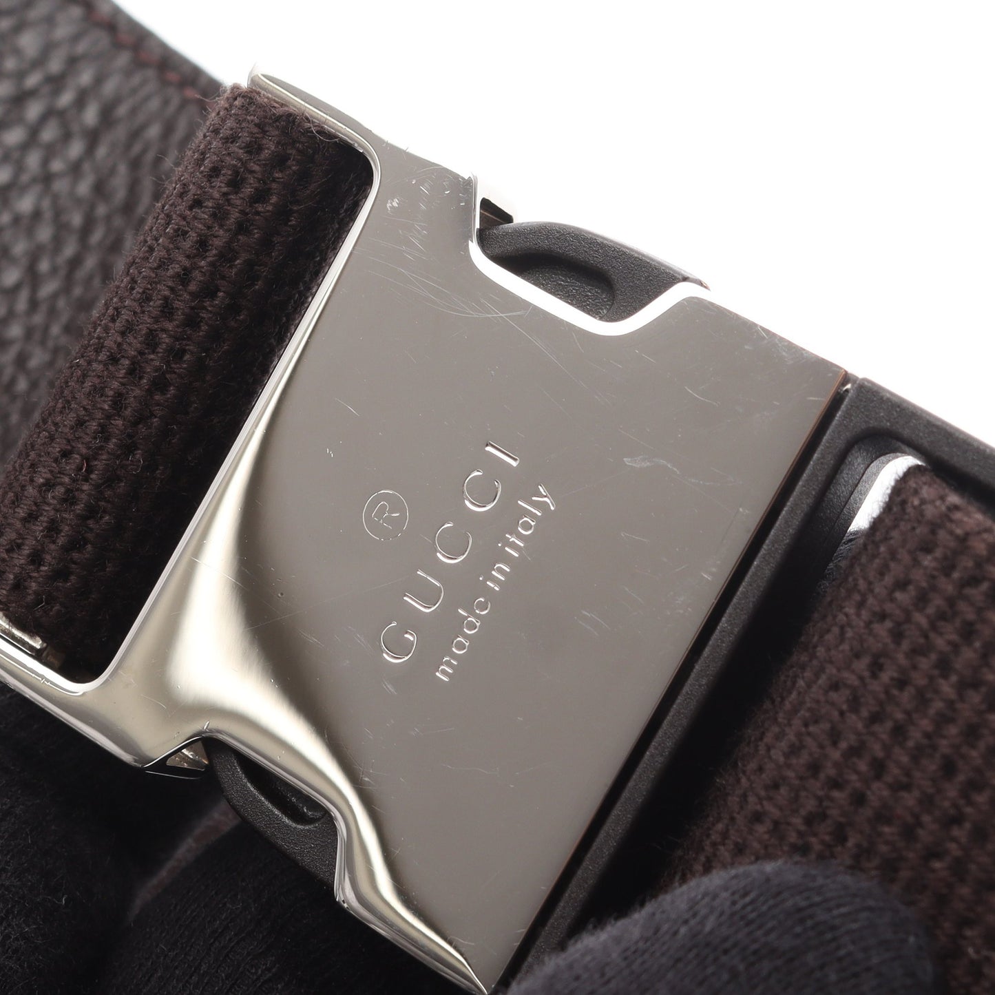 GGキャンバス ボディバッグ ウエストバッグ キャンバス ベージュ ダークブラウン グッチ バッグ GUCCI