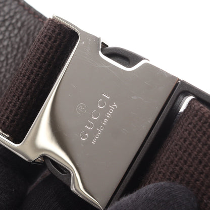 GGキャンバス ボディバッグ ウエストバッグ キャンバス ベージュ ダークブラウン グッチ バッグ GUCCI