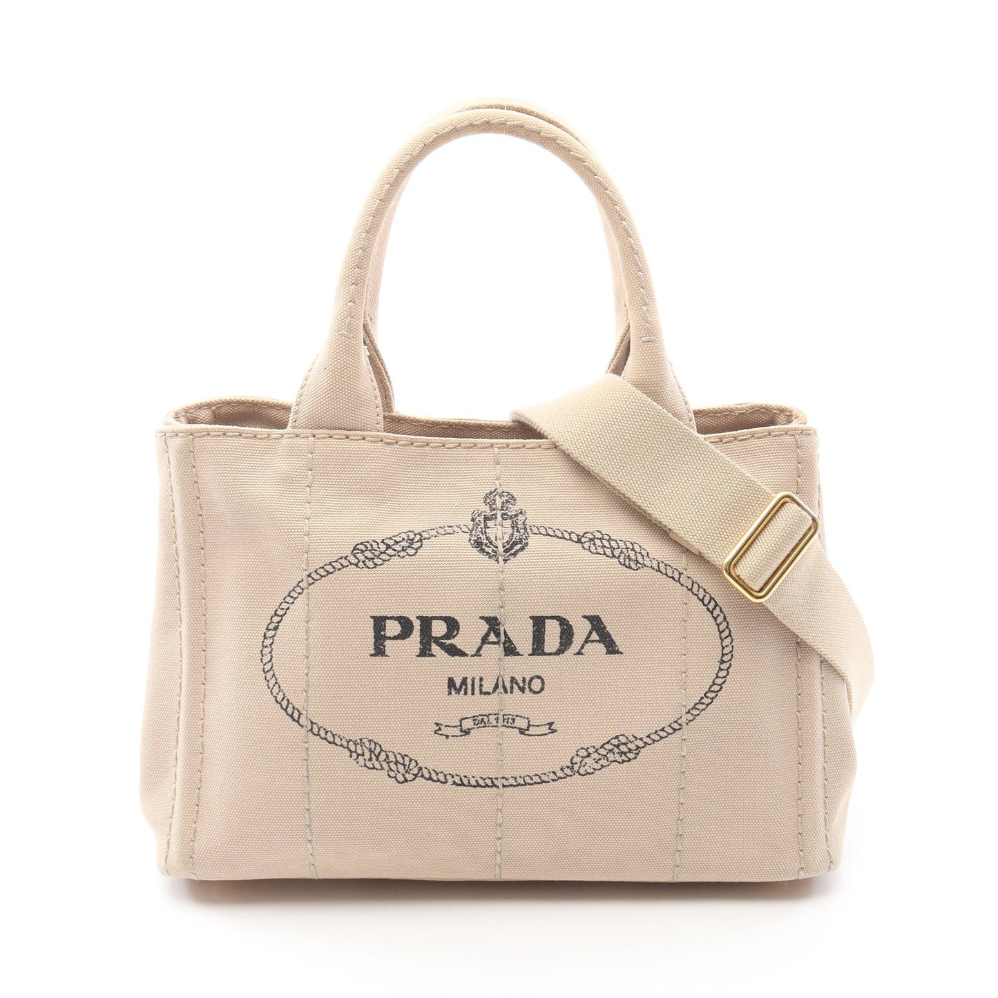 CANAPA カナパ 2WAY ハンドバッグ トートバッグ キャンバス ベージュ プラダ バッグ PRADA