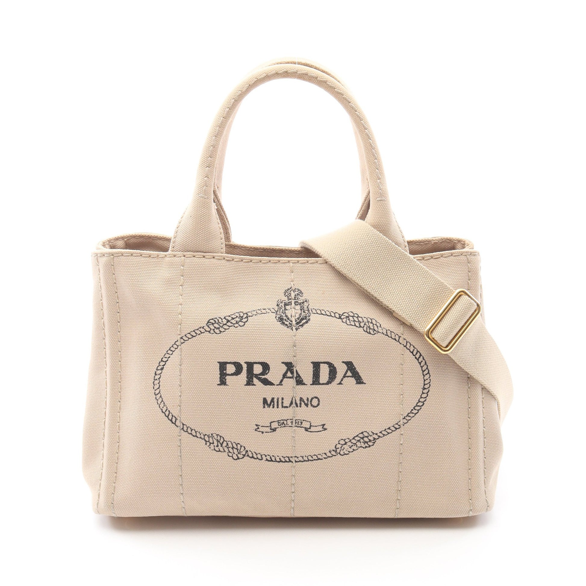 CANAPA カナパ 2WAY ハンドバッグ トートバッグ キャンバス ベージュ プラダ バッグ PRADA