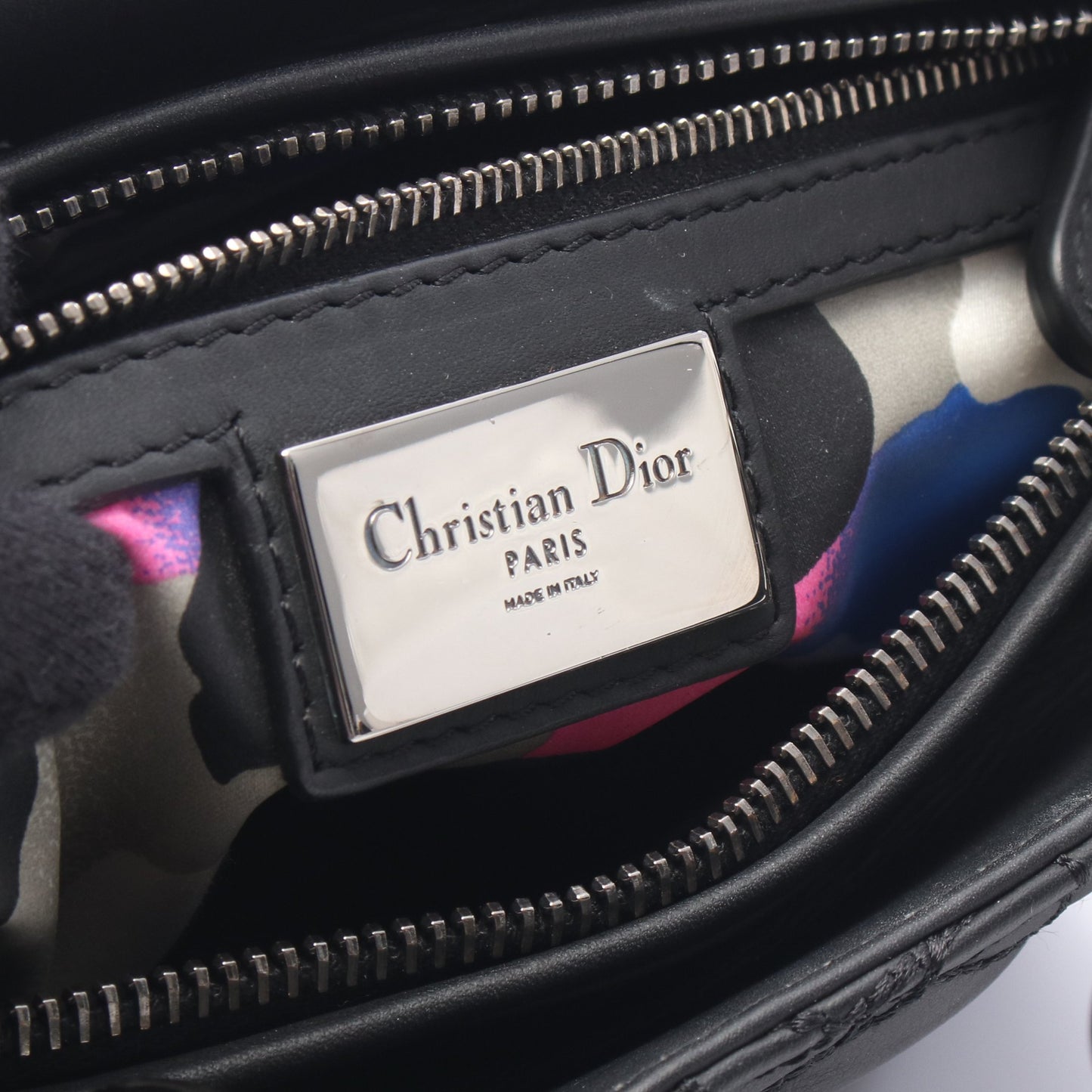 LADY DIOR レディディオール アンセルムライル カナージュ 2WAY ハンドバッグ レザー ブラック クリスチャンディオール バッグ Christian Dior